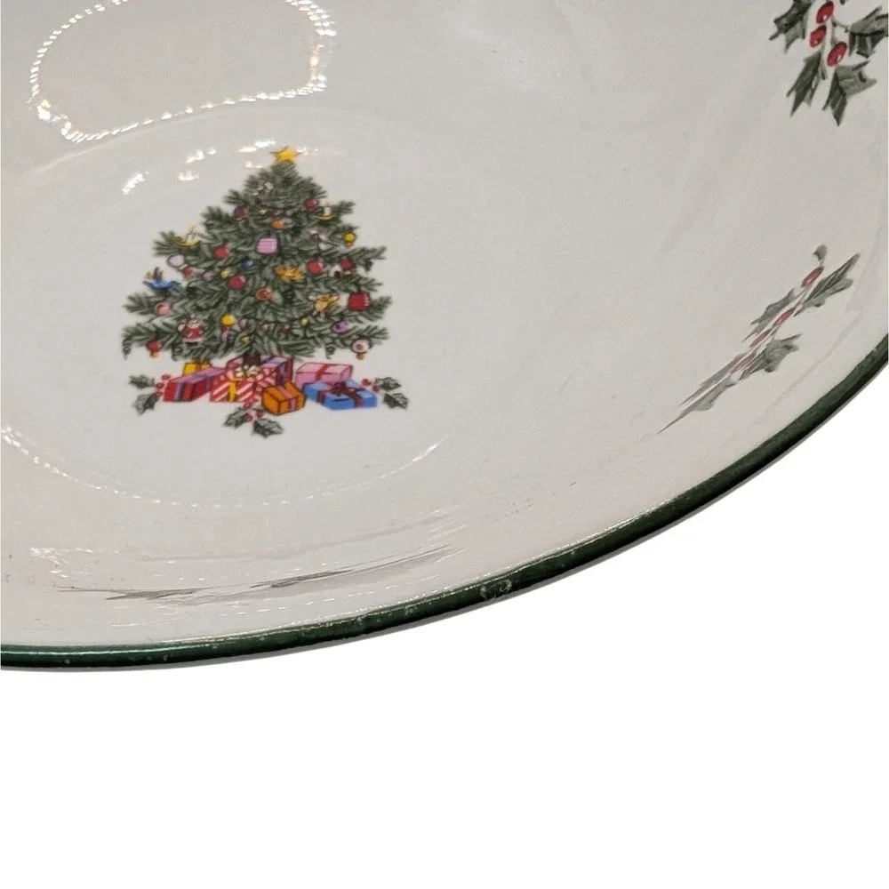 Gibson Noel Morning Soup Bowls Christmas Tree Holiday Vintag Set of Two SEE